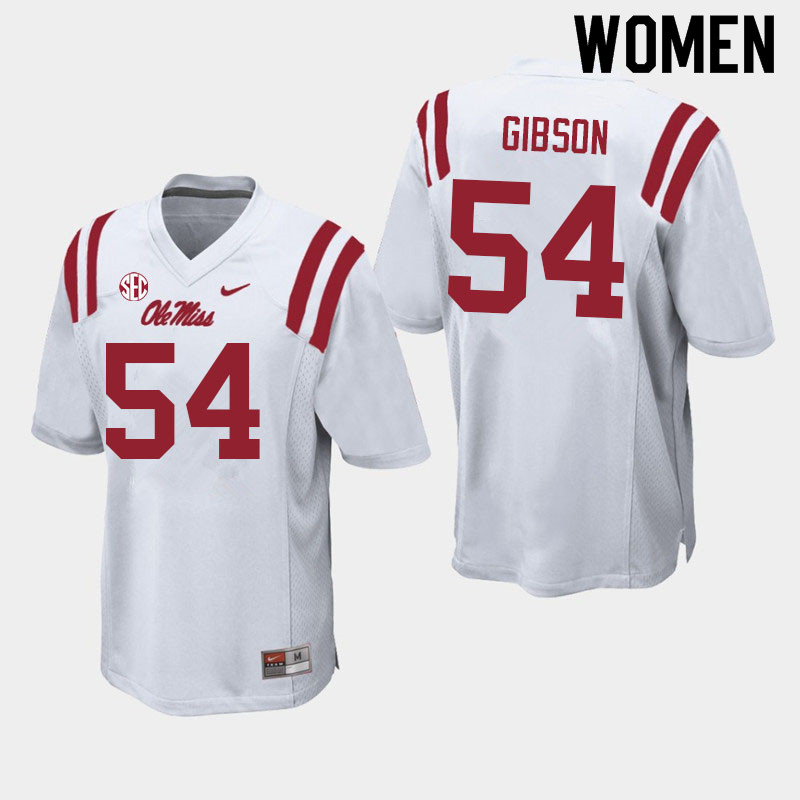 Carter Gibson Ole Miss Rebels NCAA Women's White #54 Stitched Limited College Football Jersey KTZ2458EA
